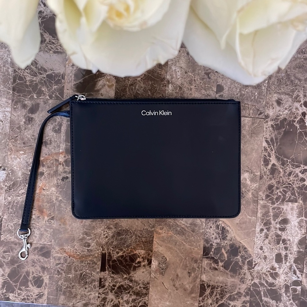 Calvin Klein, navy, bag, purse, wallet, cosmetics bag